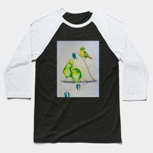 Australian Silver-Eyes bird painting Baseball T-Shirt